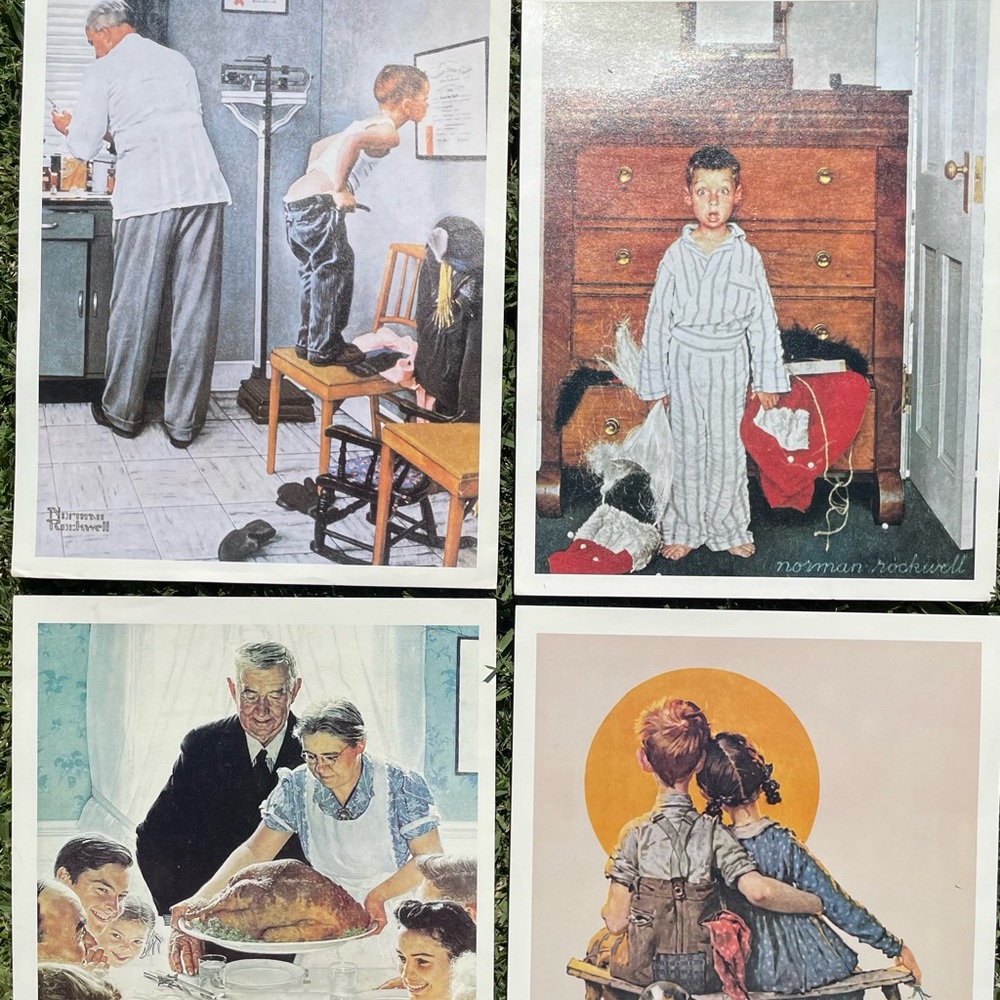 NORMAN ROCKWELL SET OF FOUR ORIGINAL VINTAGE PRINTS !!